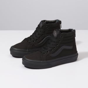 Vans Erkek Çocuk Spor Ayakkabı Pop Check Sk8-Hi Zip Siyah | 71470-538